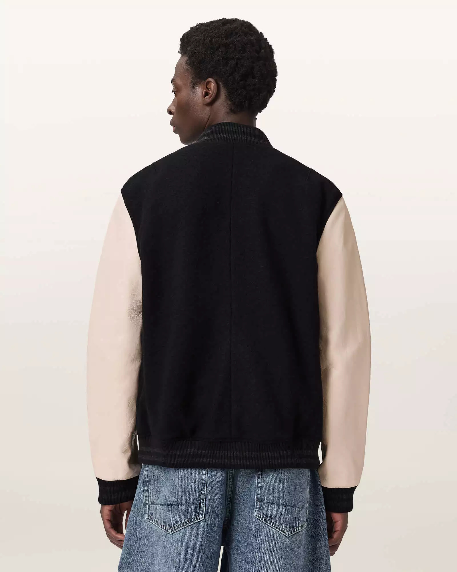 HOLLOWAY 皮革拼接飛行員外套