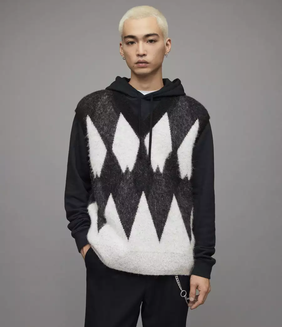 SIGURD 菱格紋羊毛針織背心