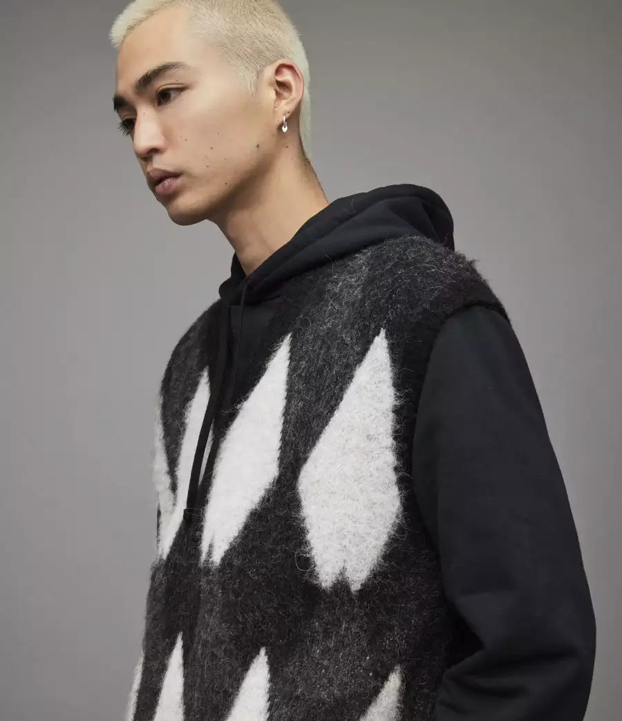SIGURD 菱格紋羊毛針織背心