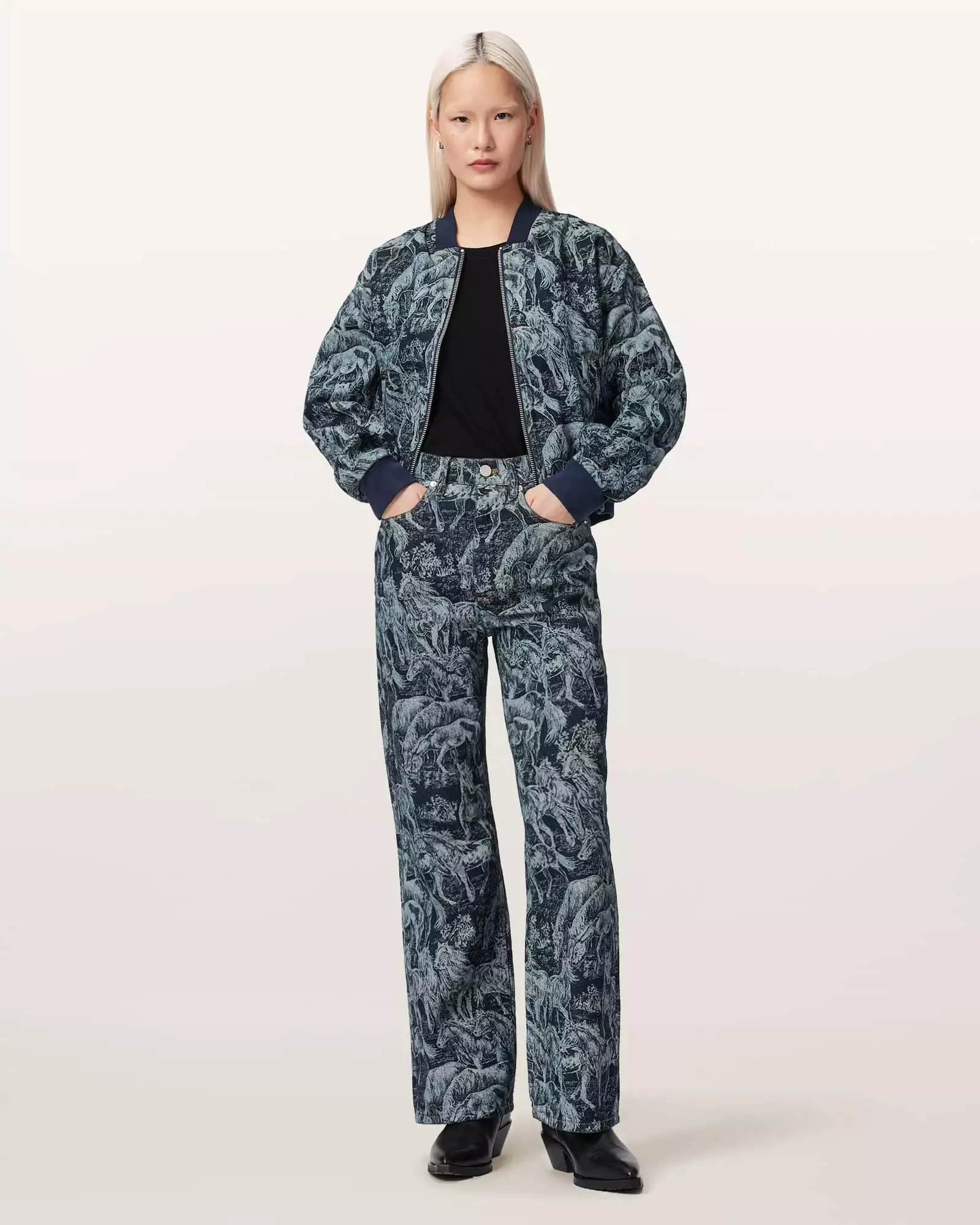 BLAKE 印花高腰牛仔褲