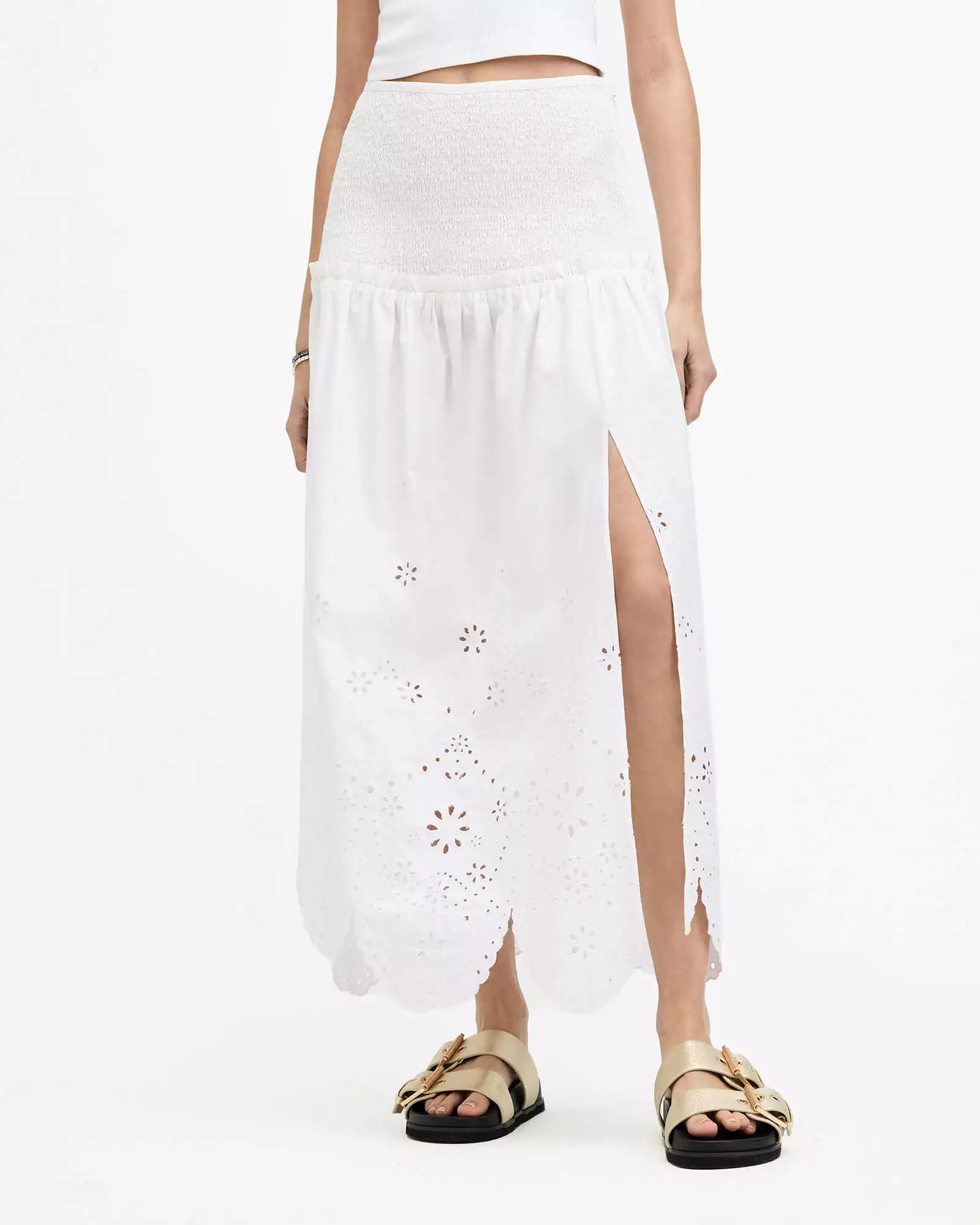 ALEX 刺繡高腰長裙