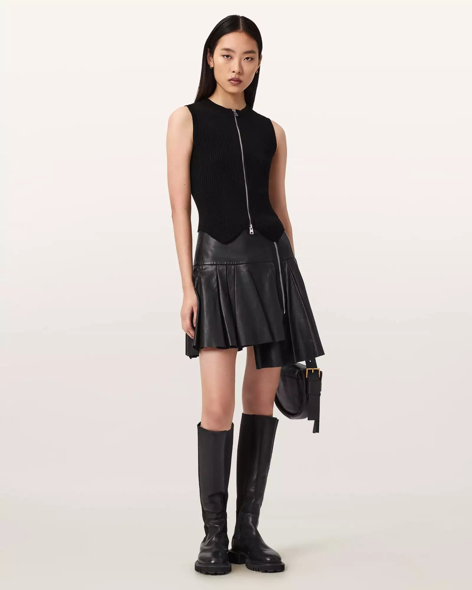 IRINA 皮革短裙