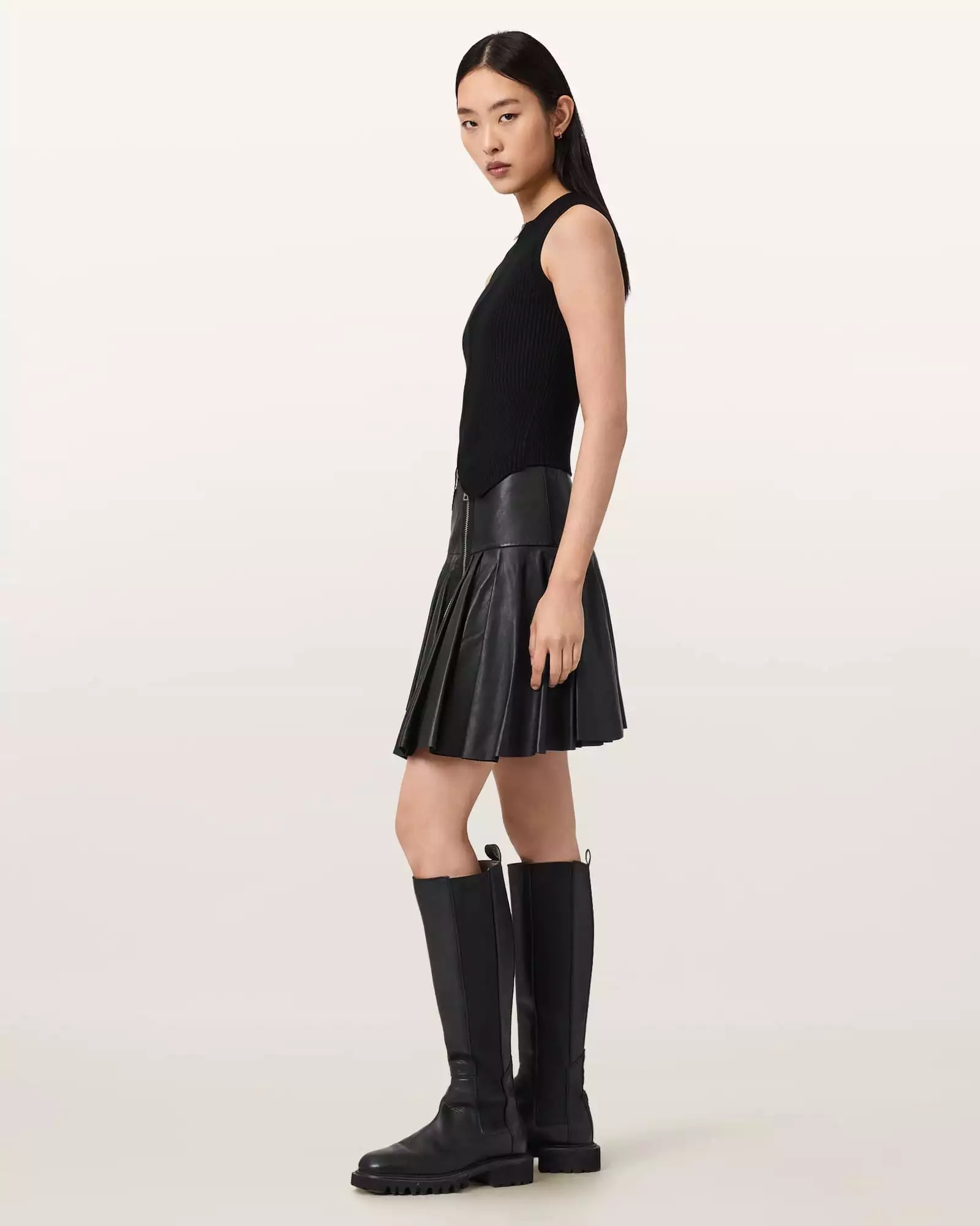 IRINA 皮革短裙