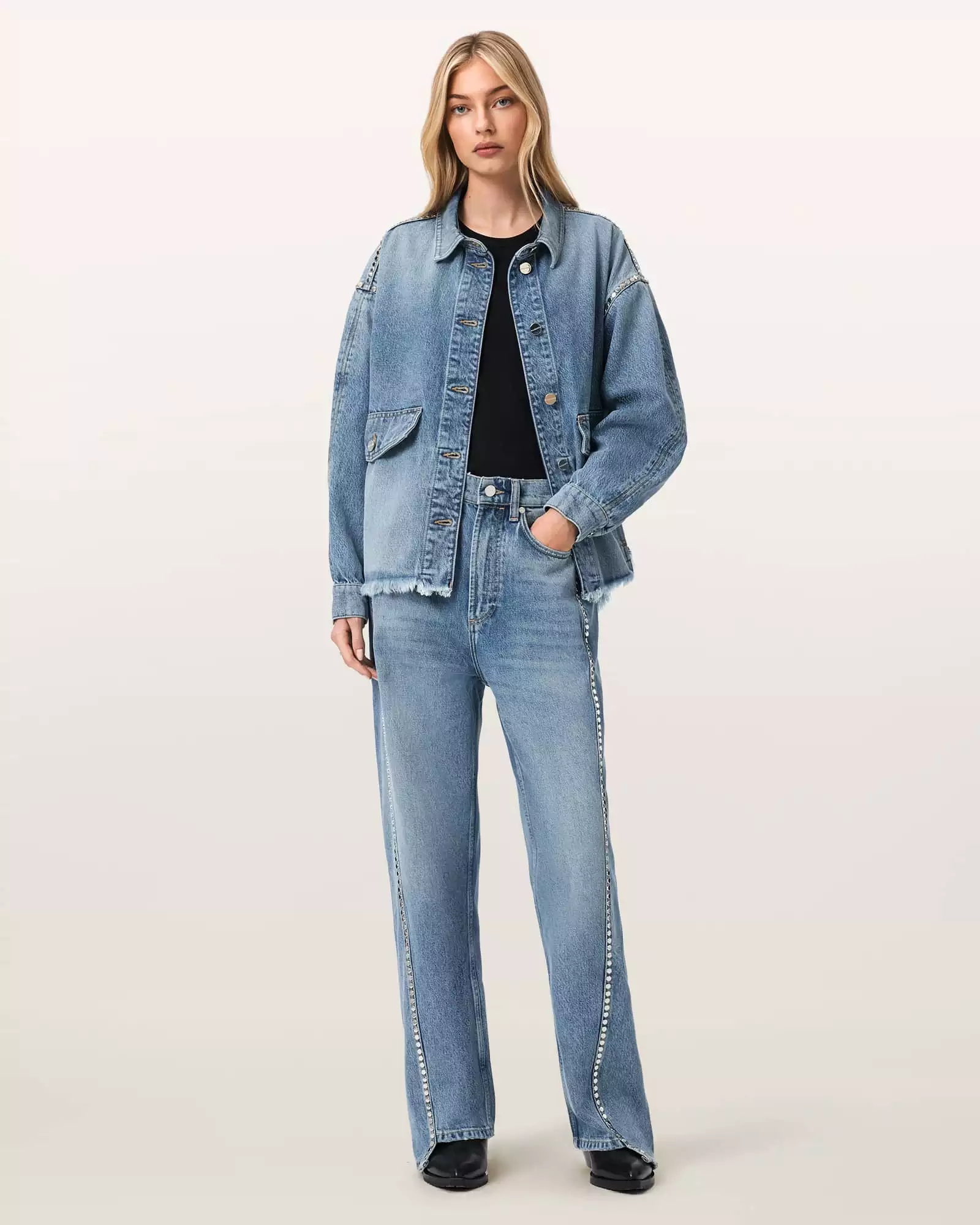 FRANKIE 鉚釘牛仔褲