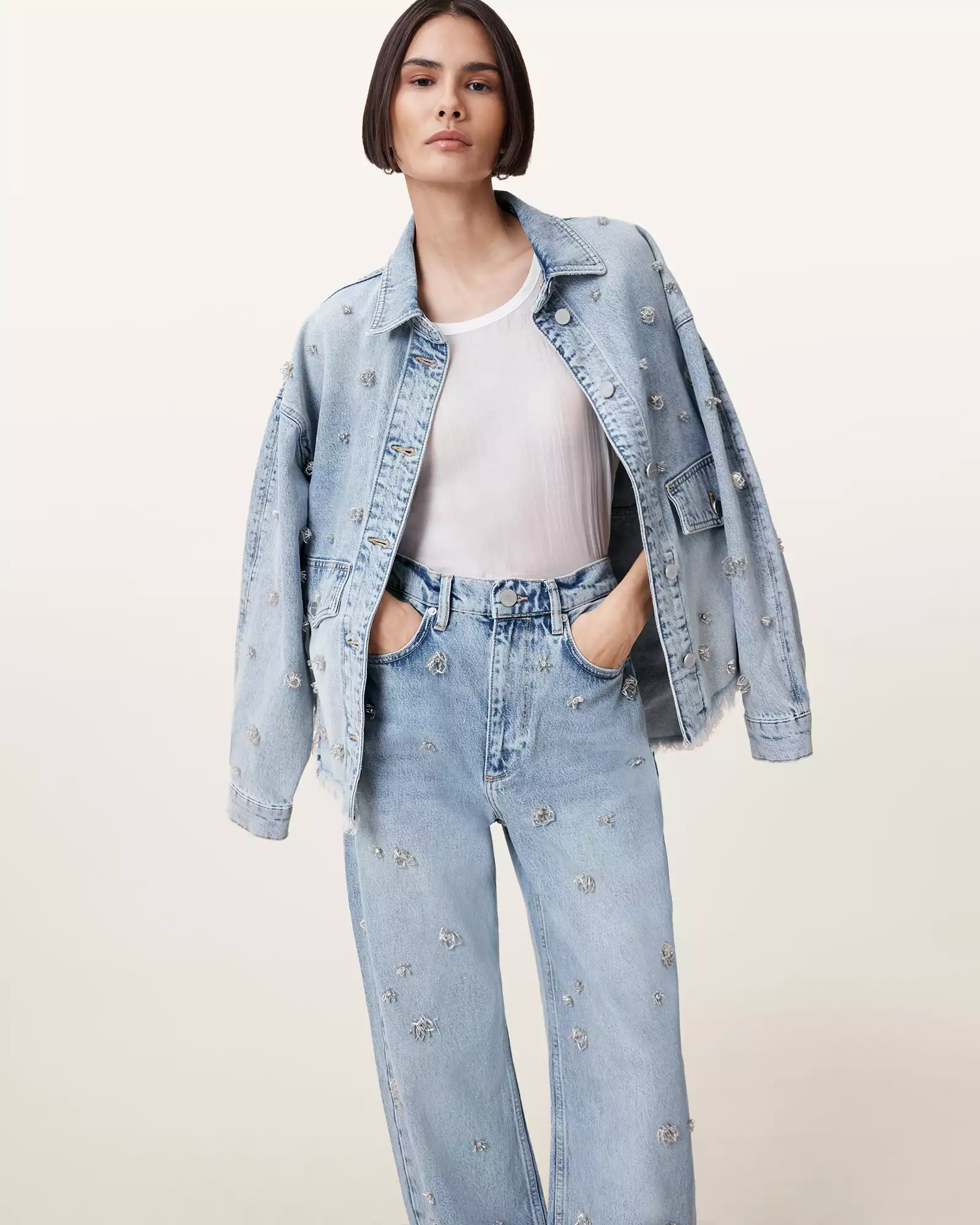 BLAKE 裝飾高腰牛仔褲