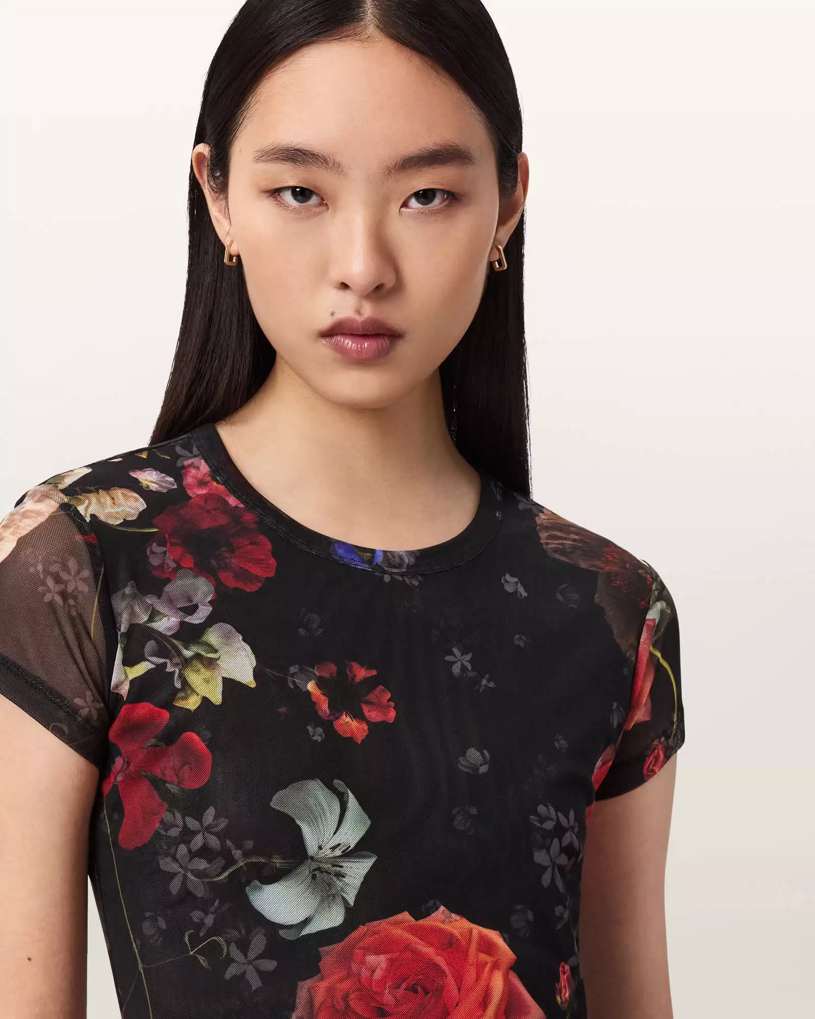 ELLIE 印花網狀上衣