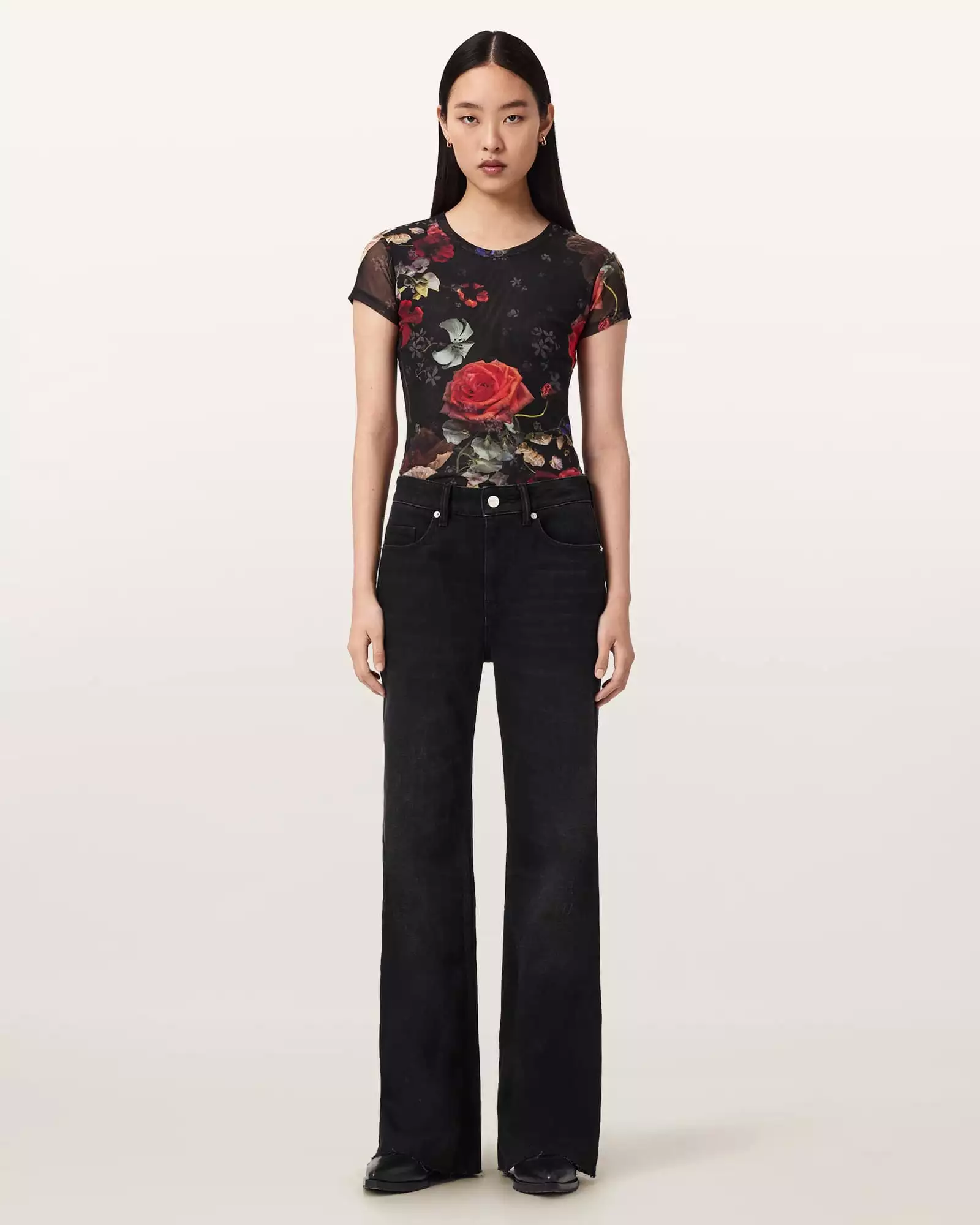 ELLIE 印花網狀上衣