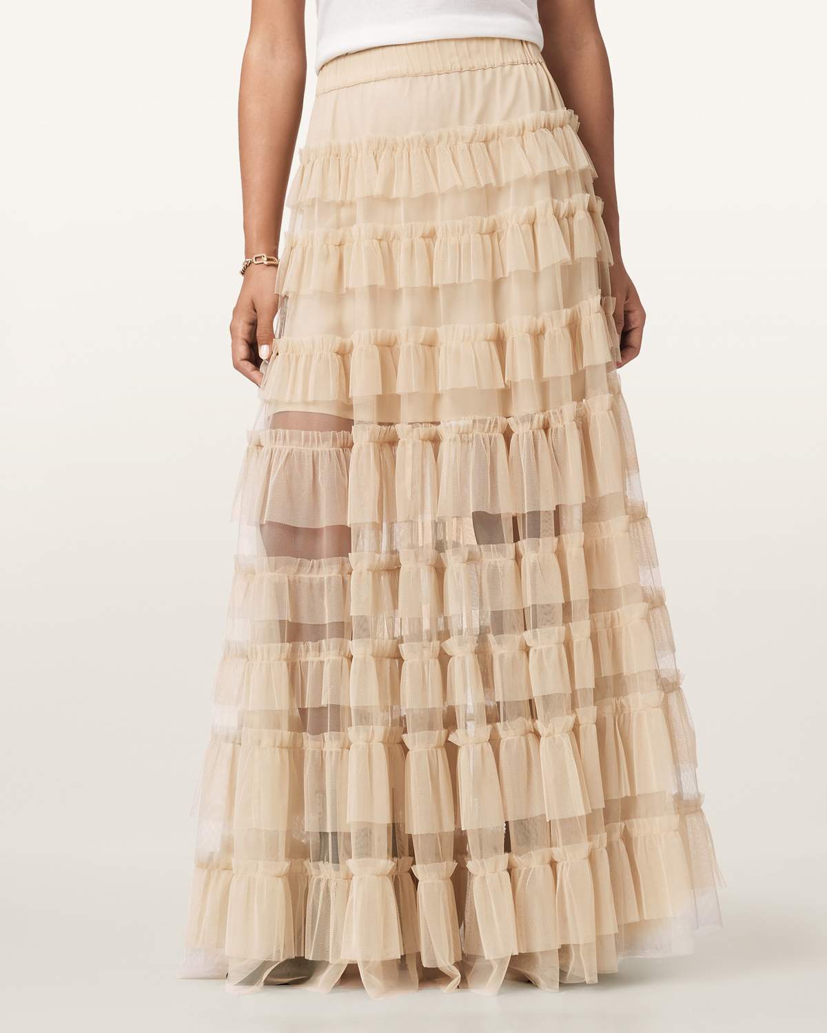 AUDE 荷葉邊長裙