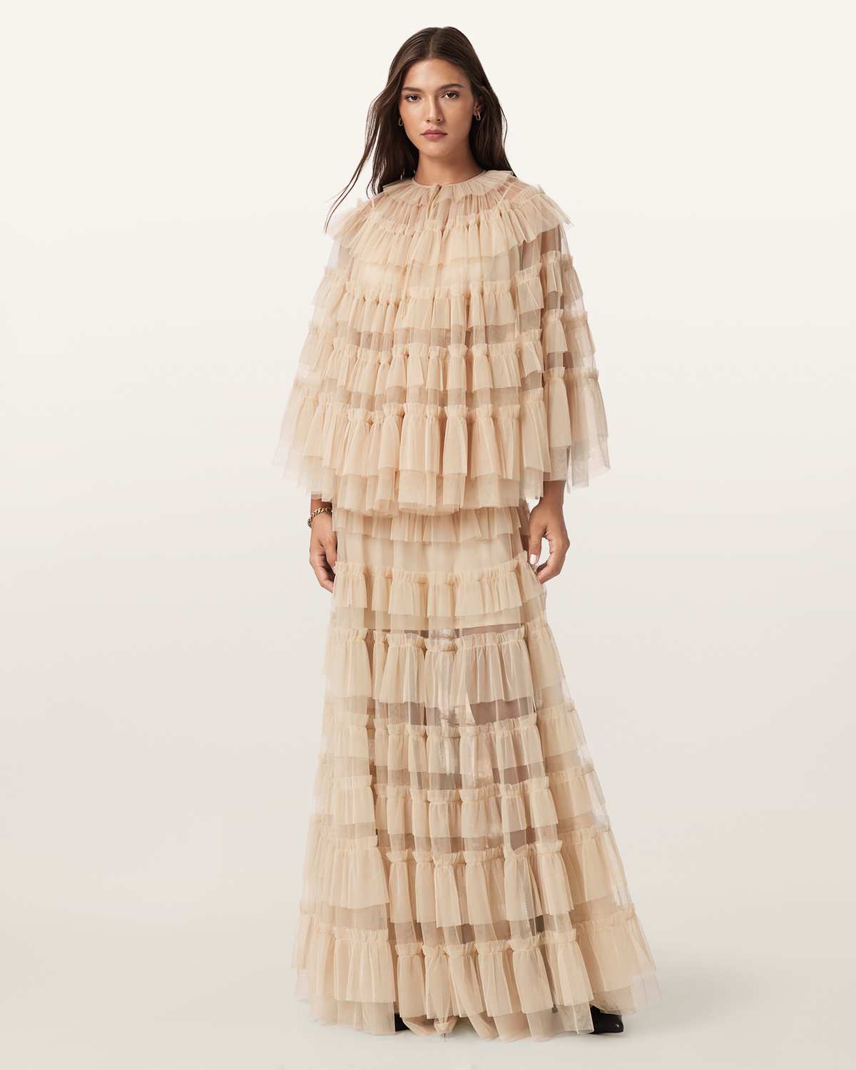 AUDE 荷葉邊長裙