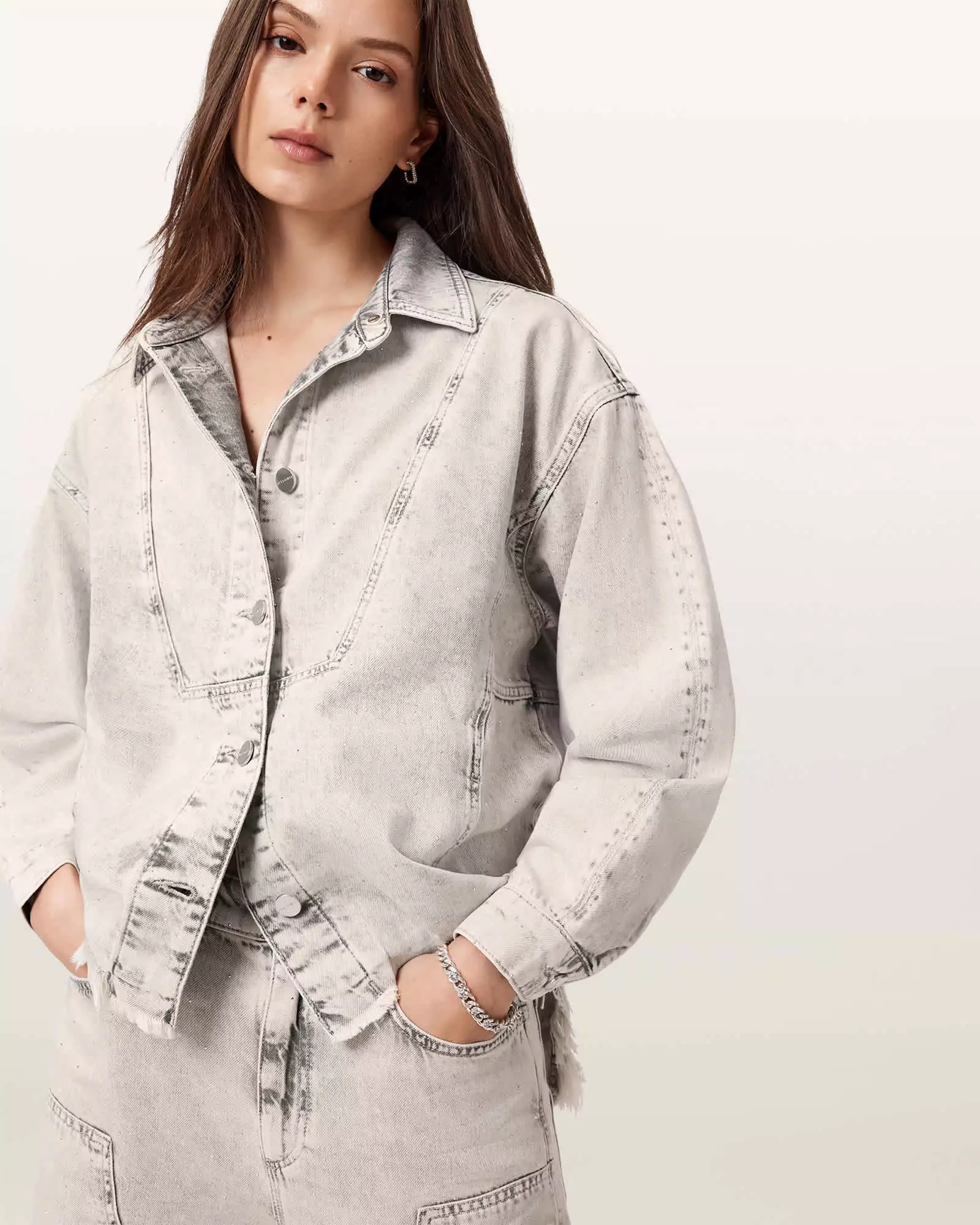 HETTIE 光澤牛仔襯衫