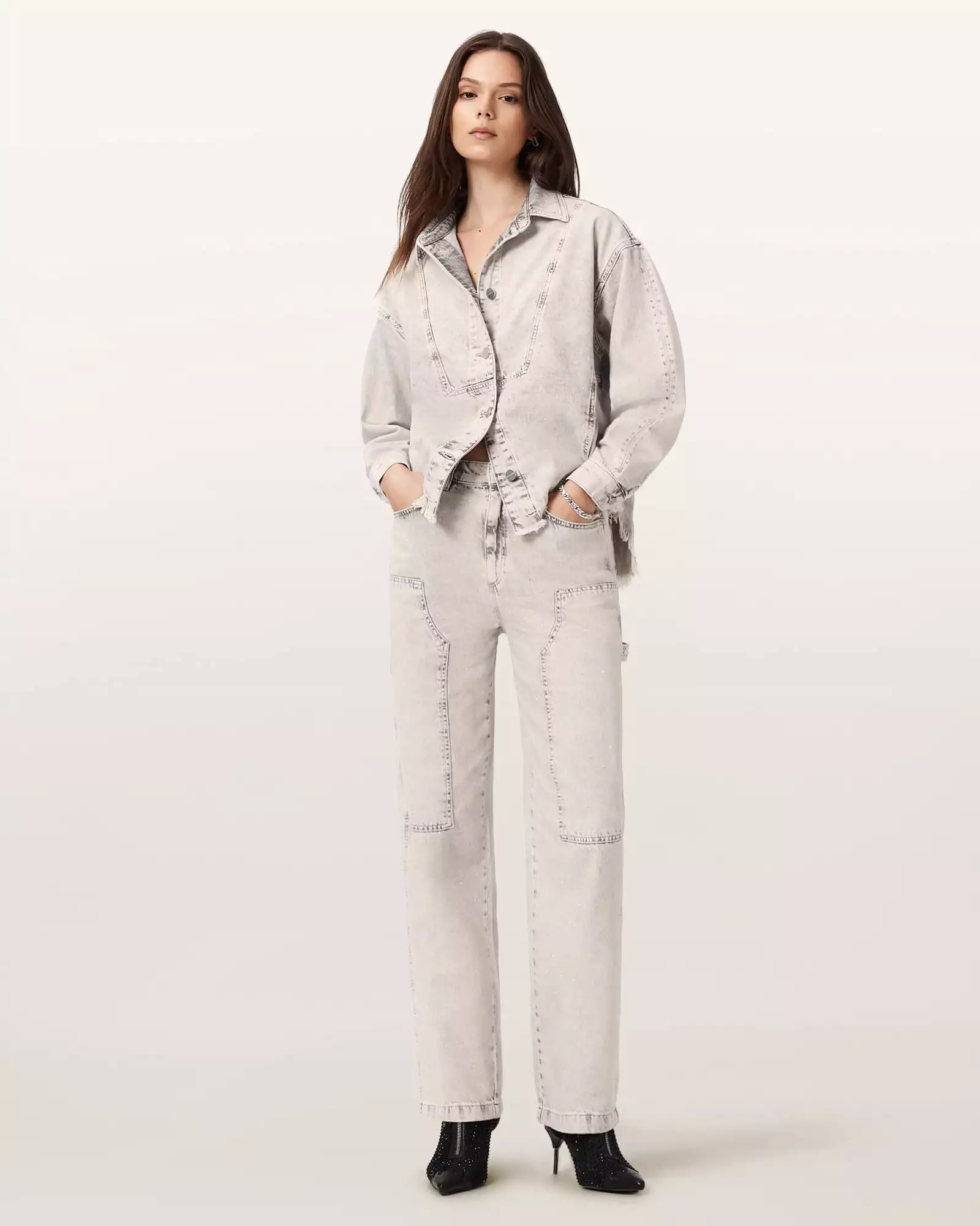 HETTIE 光澤牛仔襯衫