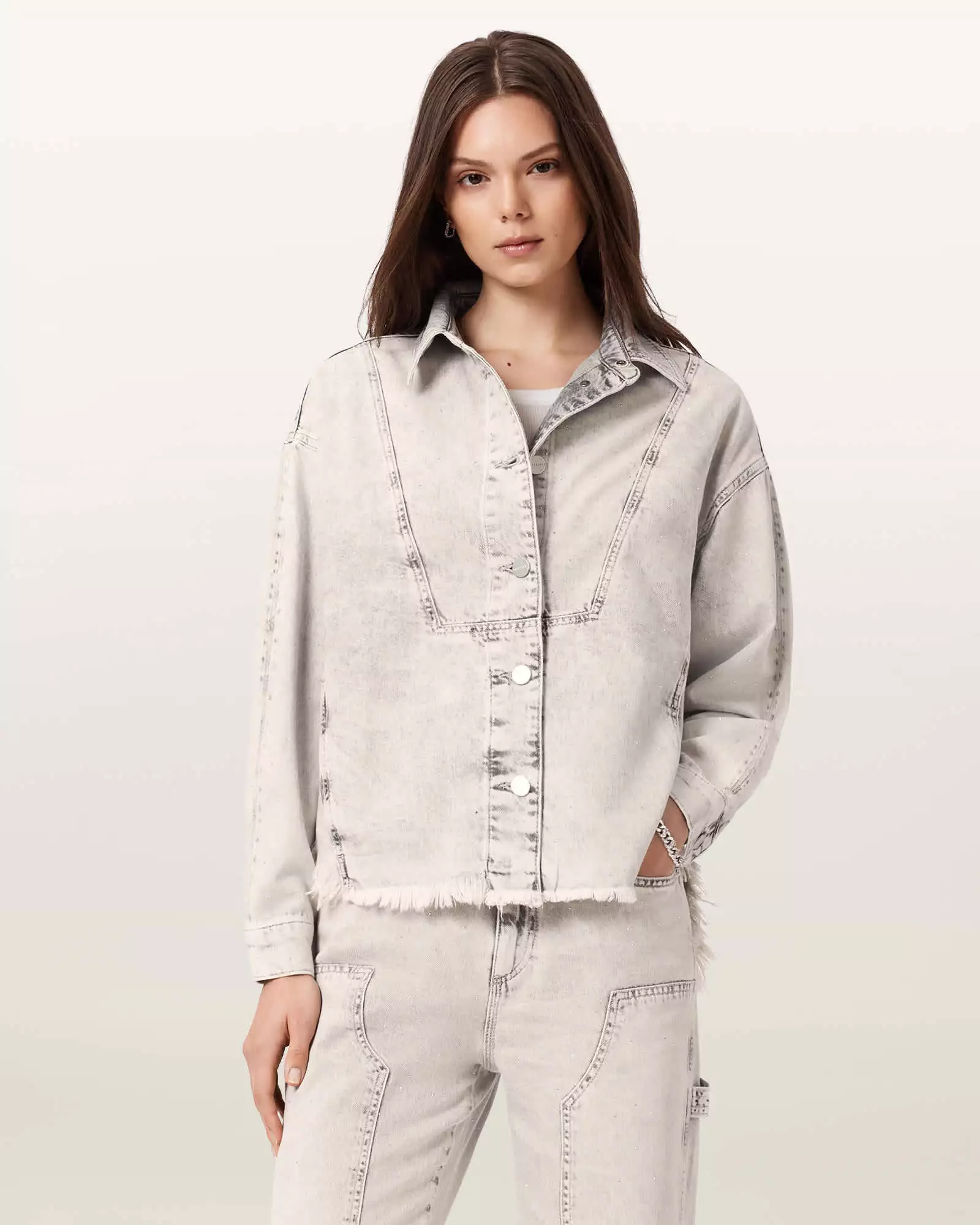 HETTIE 光澤牛仔襯衫