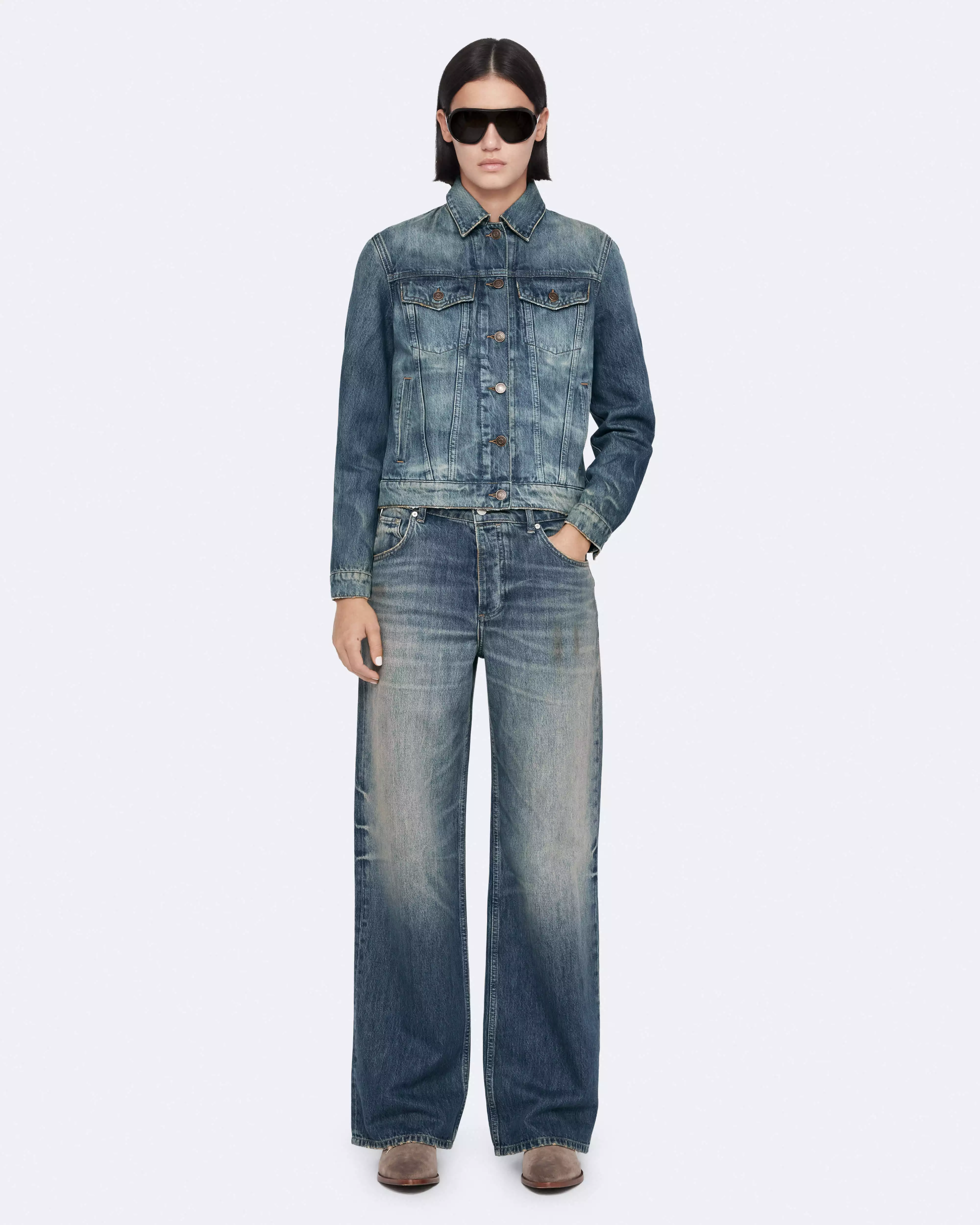 TRUCKER 刷色牛仔外套