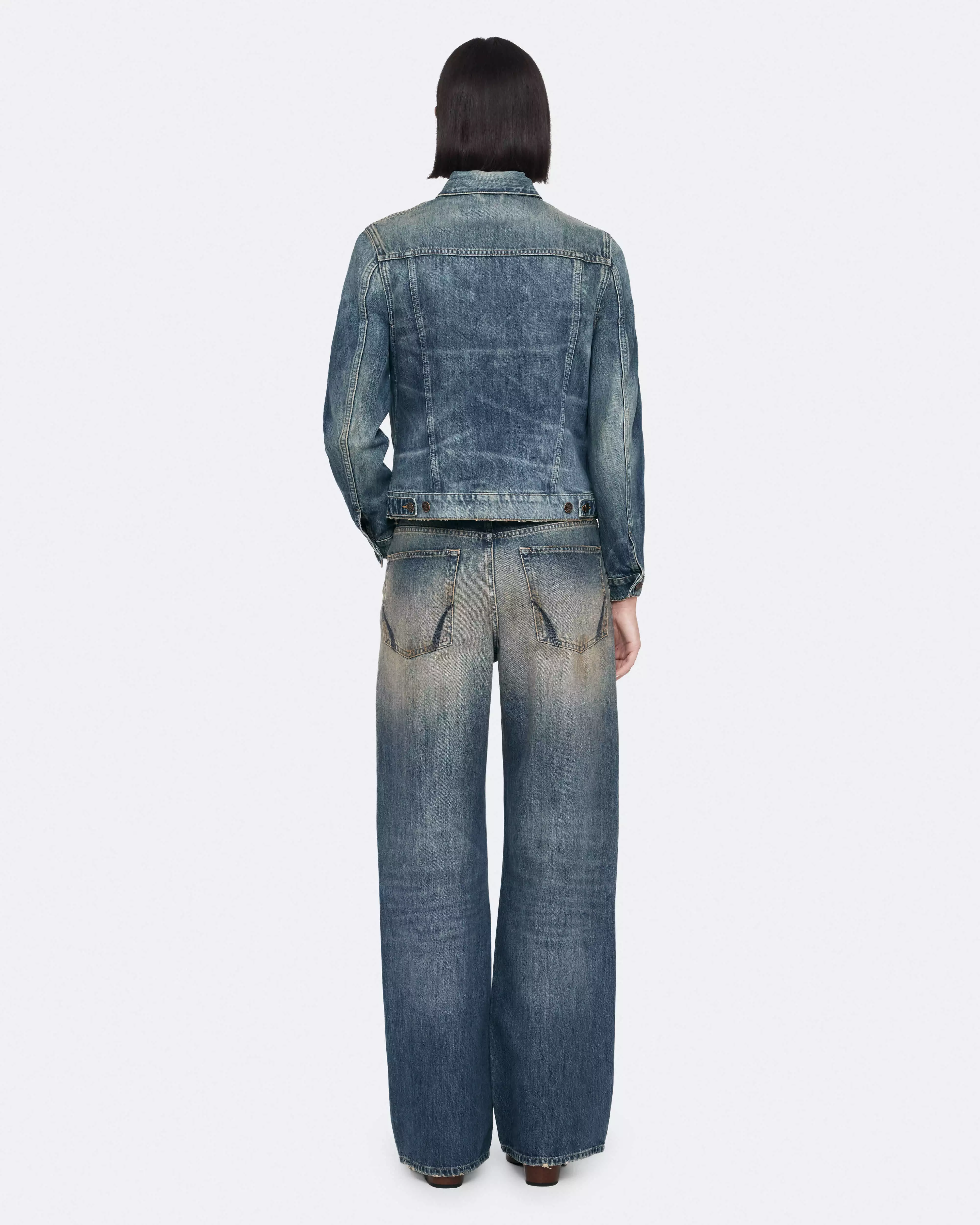 TRUCKER 刷色牛仔外套