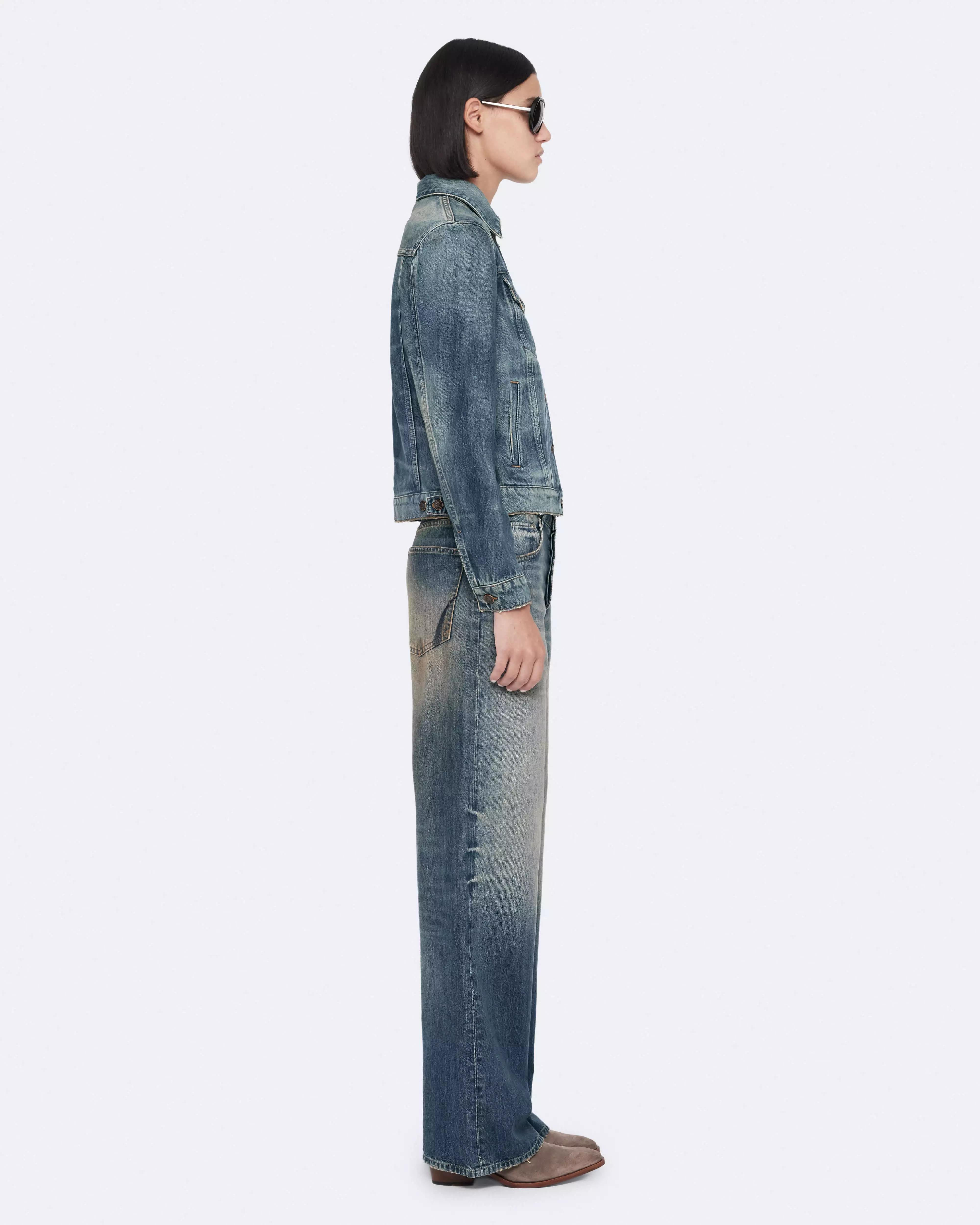 TRUCKER 刷色牛仔外套