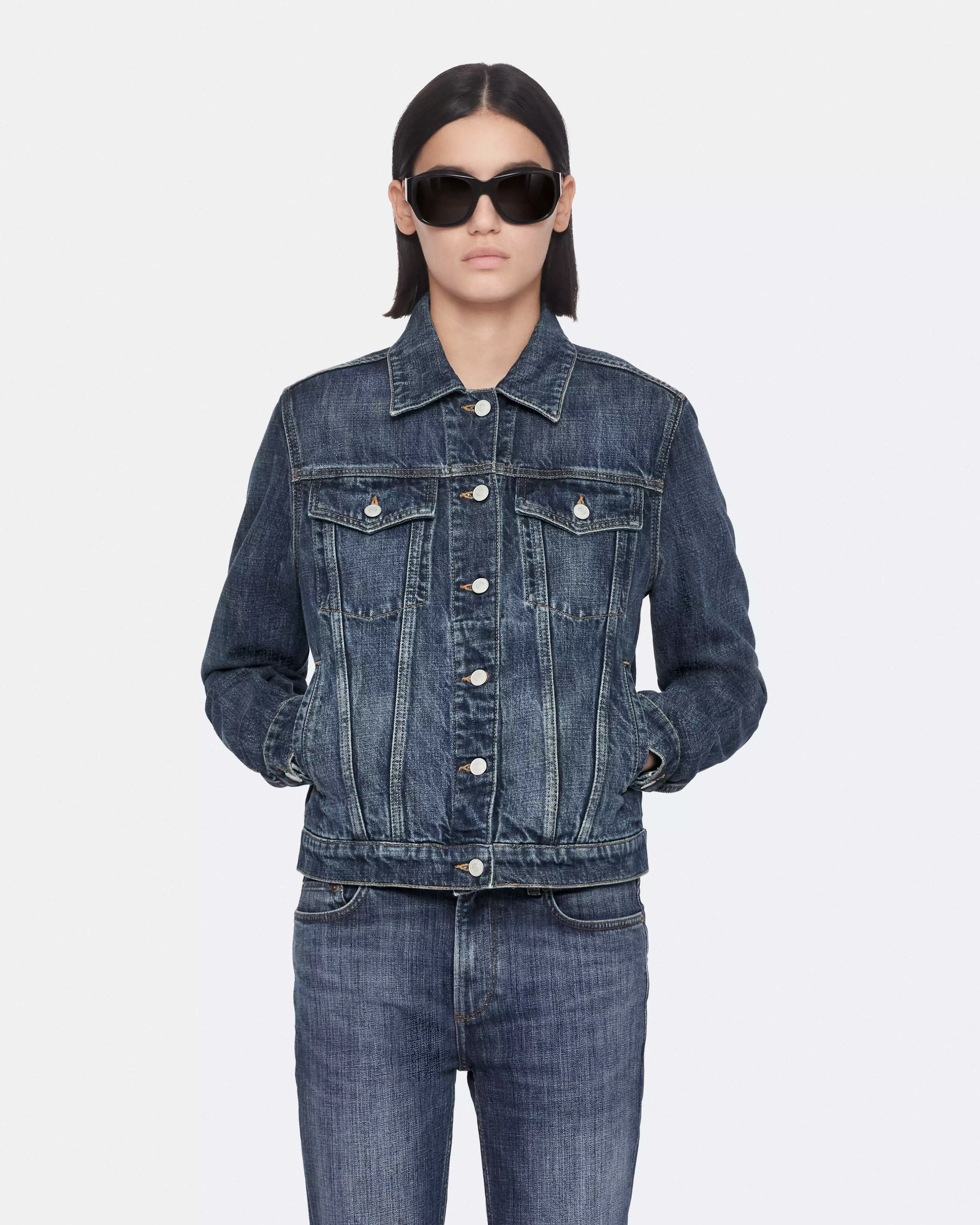TRUCKER 刷色牛仔外套