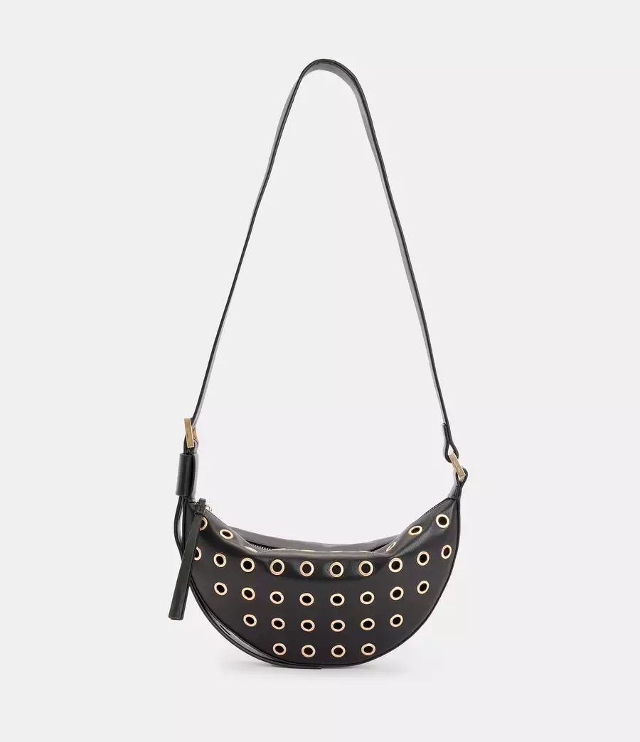 HALF MOON EYELET 牛皮斜揹包