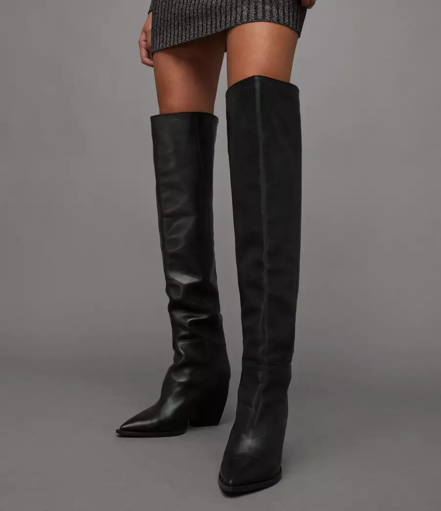 REINA 牛皮高筒靴