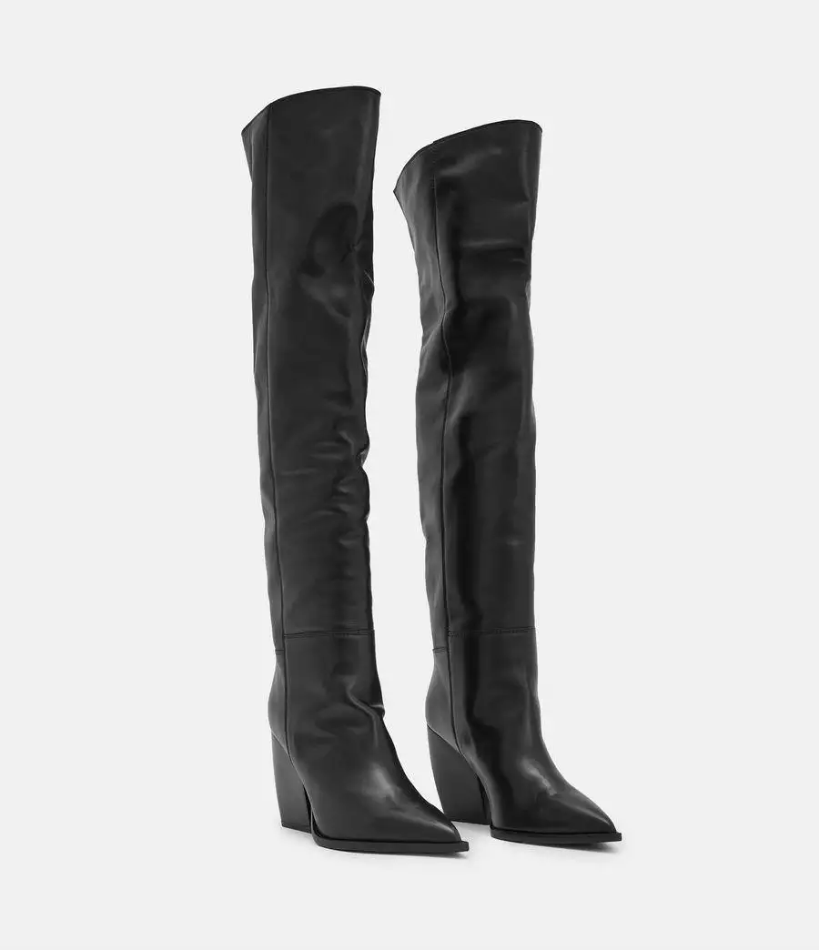 REINA 牛皮高筒靴