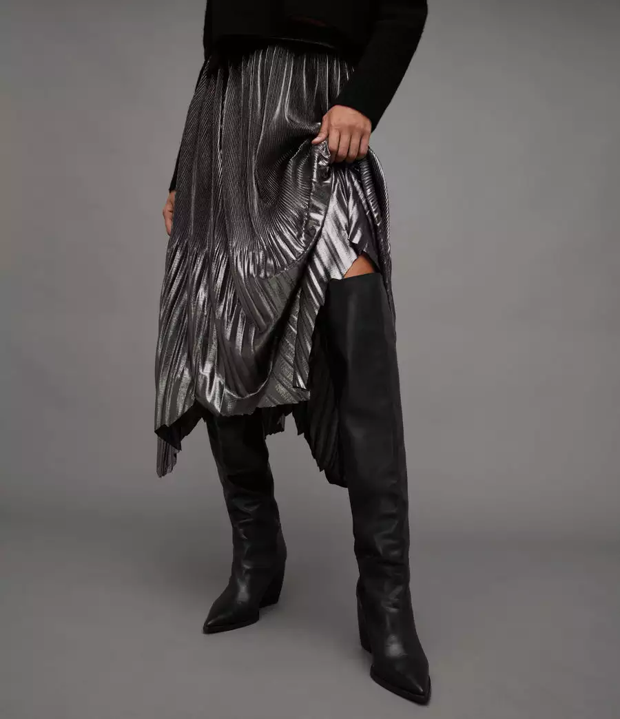 REINA 牛皮高筒靴