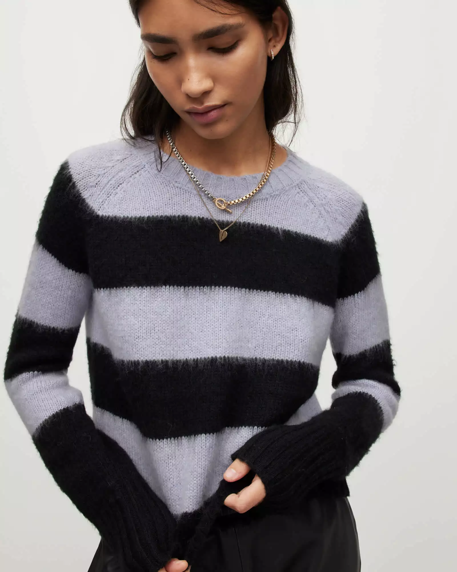 LOU 條紋羊毛針織毛衣