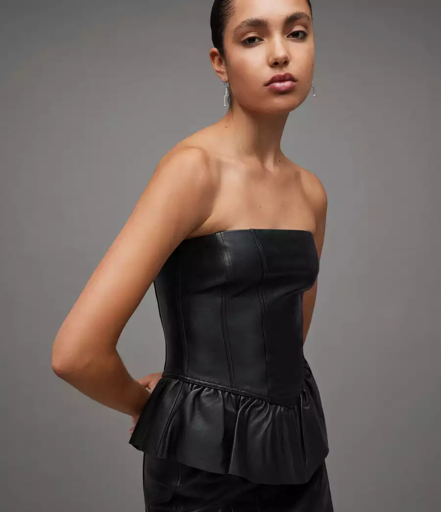 CASSIE 羊皮短洋裝