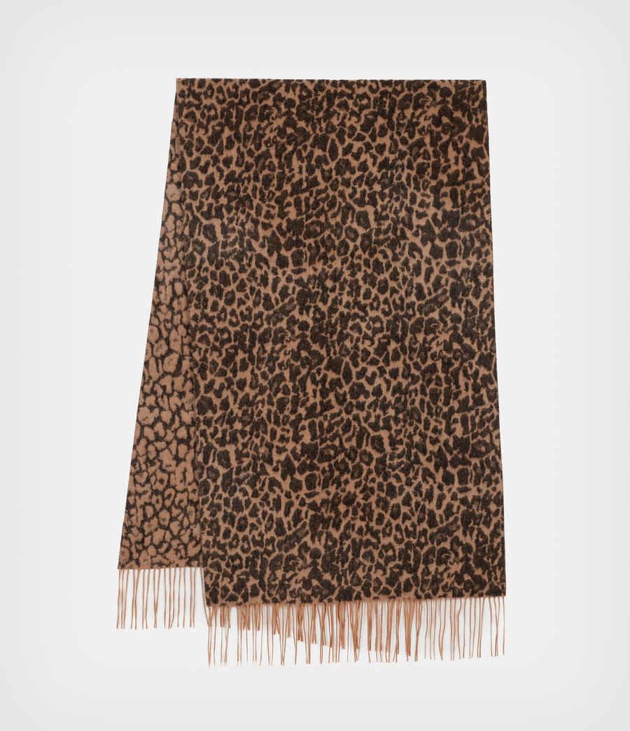 ALKER 豹紋羊毛圍巾